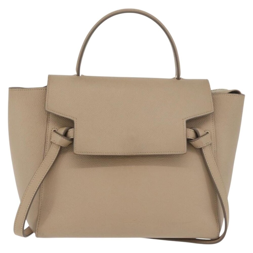 Celine Leather Belt Bag Handbag Beige